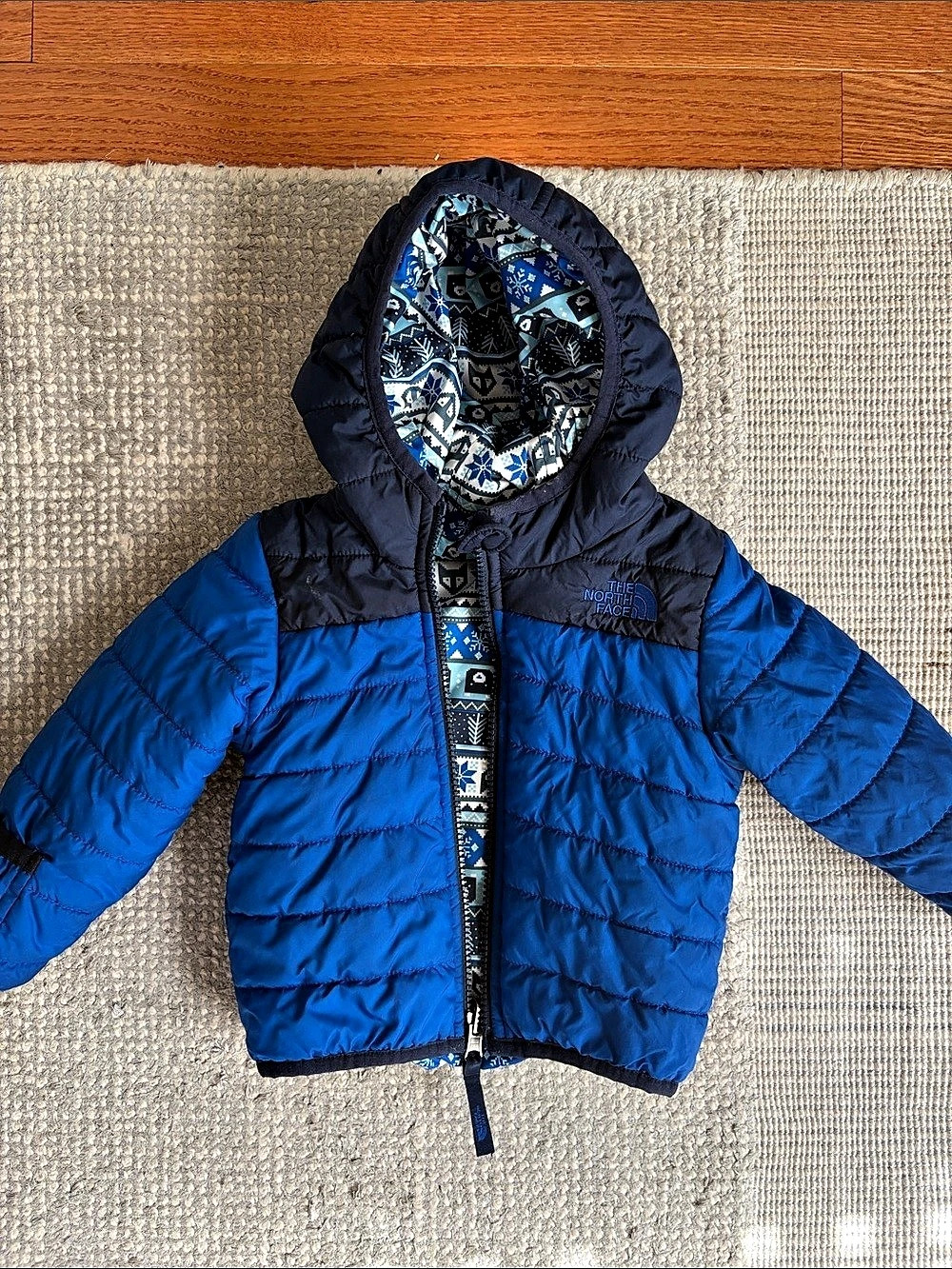 North Face Reversible Puffer Jacket Size